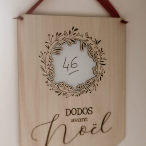 Compte à rebours dodos avant Noël - Pancarte personnalisable