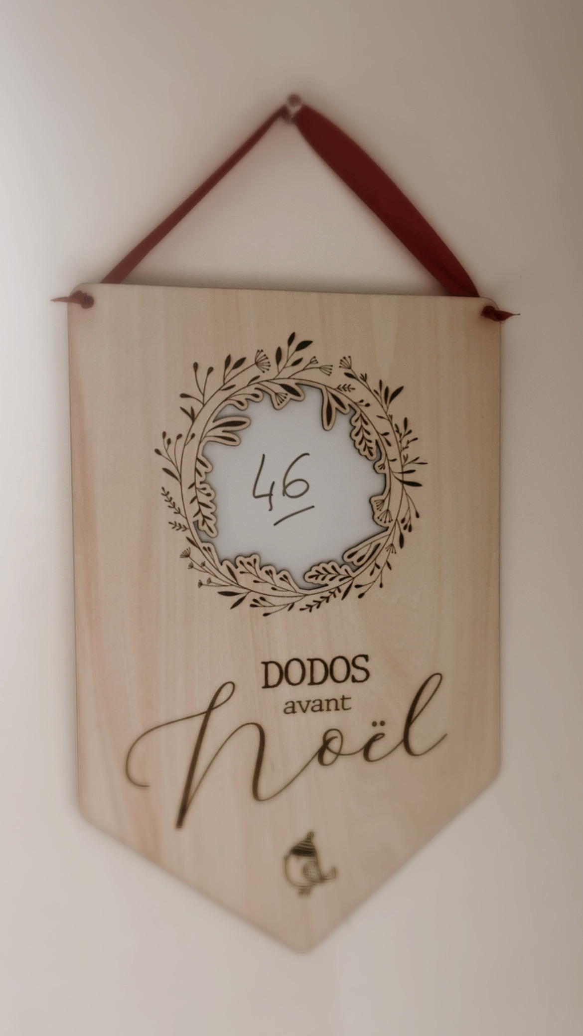 Compte à rebours dodos avant Noël - Pancarte personnalisable