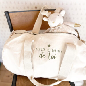 Sac polochon personnalisable en coton pour toutes les sorties de bébé ou des grands