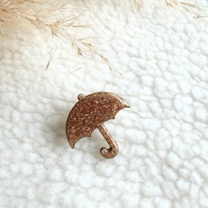 Pin’s parapluie à paillettes – Accessoire fantaisie fait main