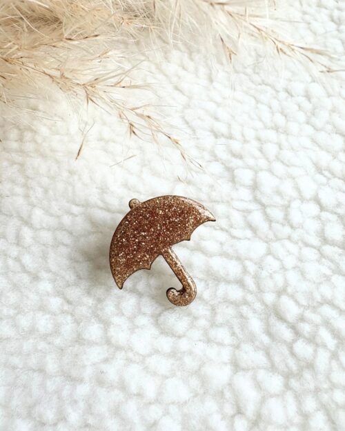 Pin’s parapluie à paillettes – Accessoire fantaisie fait main