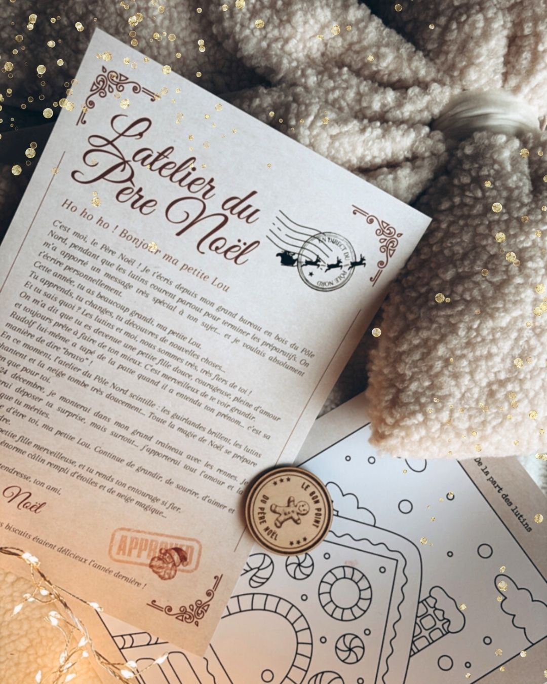 Une lettre personnalisée du Père Noël, accompagnée d’un dessin des lutins et d’un bon point aimanté venu du Pôle Nord. Un cadeau magique, tendre et inoubliable pour émerveiller votre enfant.