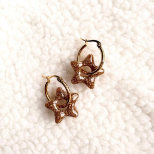 Création de boucles d'oreilles interchangeables dorées. Pepette and Co Montbrison