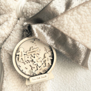 boule de noel en bois personnalisable famille amis...