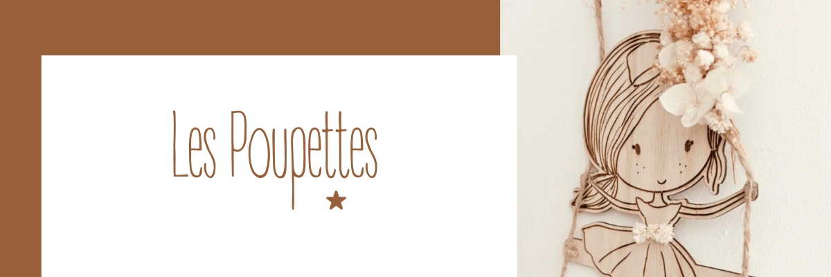 Création artisanales de petites poupée en bois décorative avec finition fleurs séchées ou paillettes